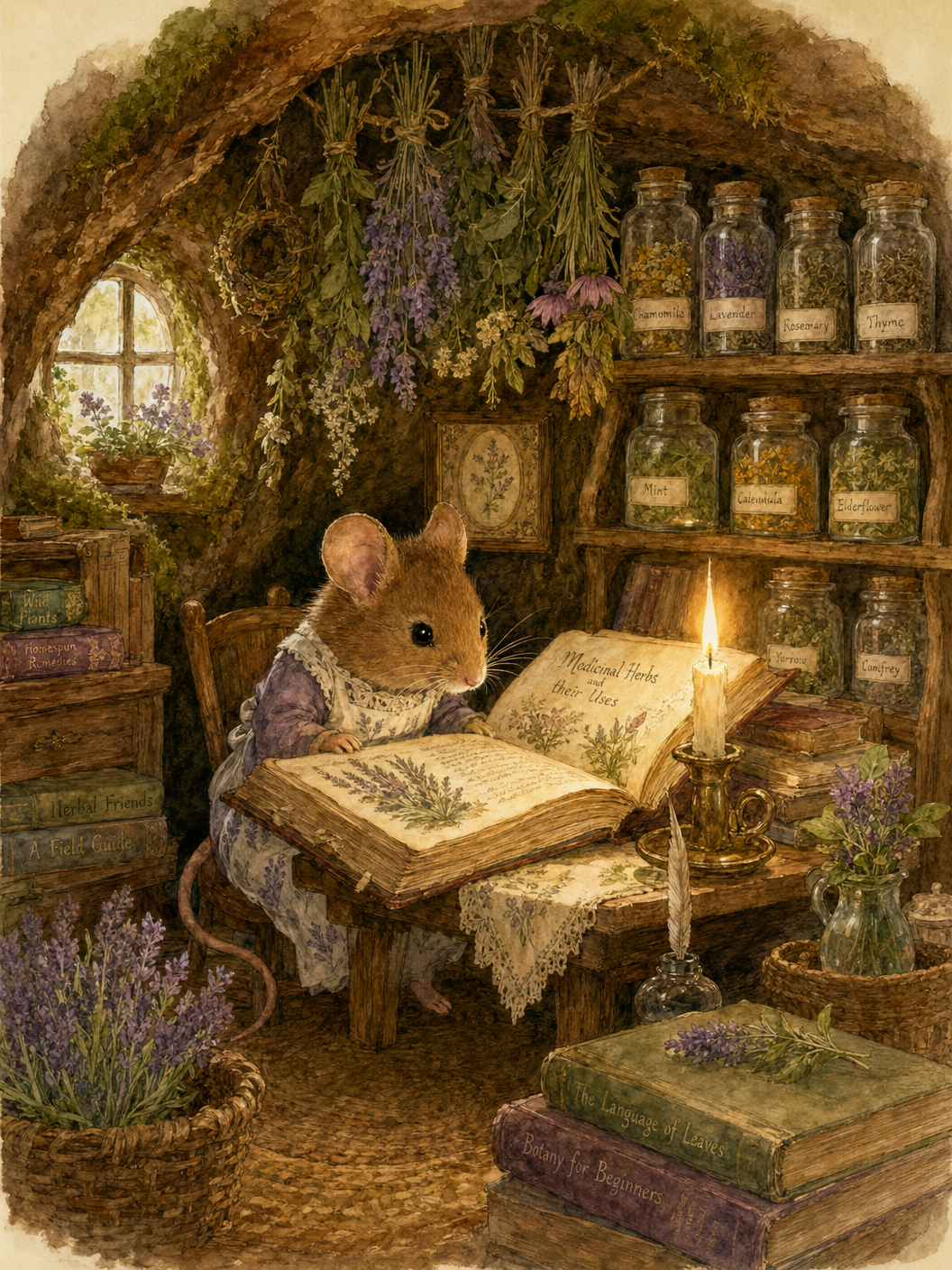 Rosina in ihrer Bibliothekshöhle
